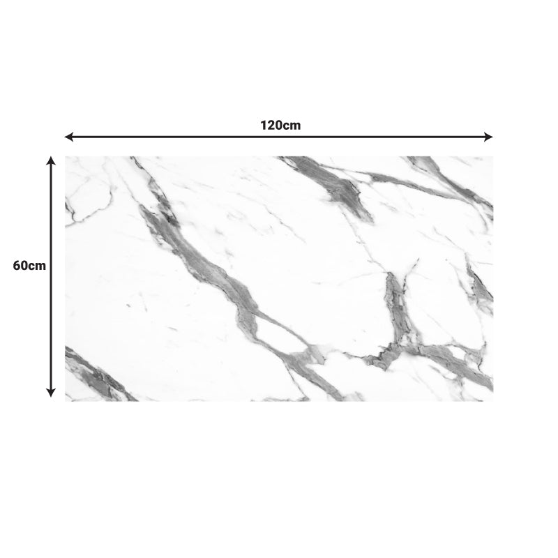 Blat de masa Melody, Marmura Alba, 12mm, 69x120 cm