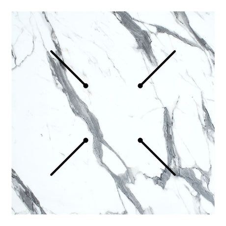 Blat masa Melody, marmura alba grosime 12mm, 70x70 cm