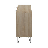 Bufet Balain, Lemn, 142x36x83 cm - Sonoma-Marmura Bej