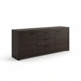 Bufet cu funcție de depozitare Doha, Antracit - Nuc, 210x45x80 cm - Bufet cu funcție de depozitare Doha, Antracit - Nuc, 210x45x80 cm - 361-000105