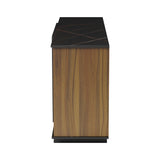 Bufet cu functie de depozitare Zafore, Lemn, Nuc/Marble Negru, 180x45x80 cm