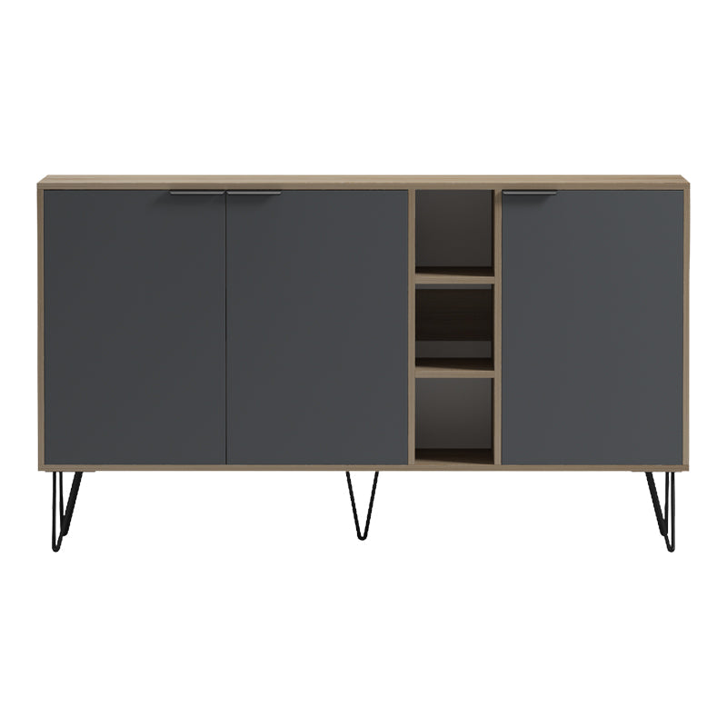Bufet Balain, Lemn, 142x36x83 cm - Sonoma-Antracit
