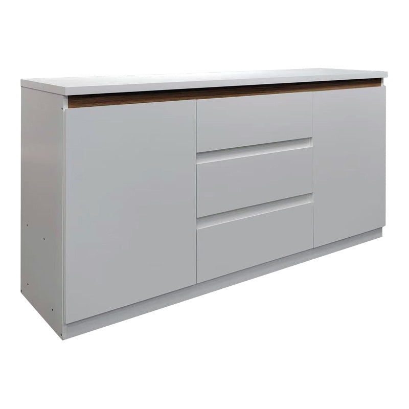 Bufet cu spatiu de depozitare Chiemo, Lemn, Alb, 160x40x93 cm