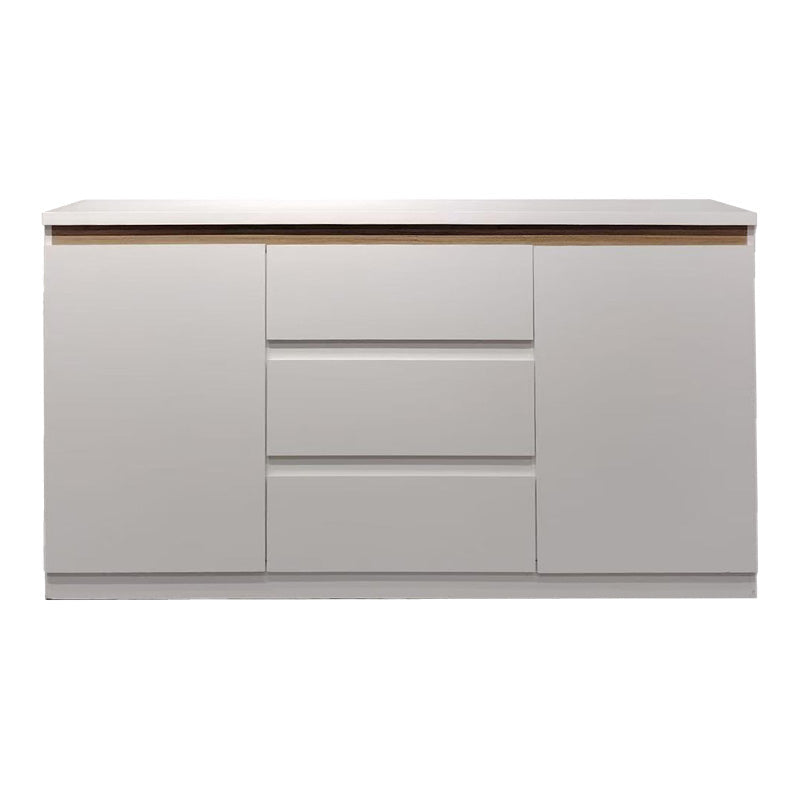 Bufet cu spatiu de depozitare Chiemo, Lemn, Alb, 160x40x93 cm