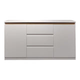 Bufet cu spatiu de depozitare Chiemo, Lemn, Alb, 160x40x93 cm