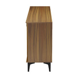 Bufet modern cu aspect marmură Riba, stil elegant, materiale, nuc-negru, 180x40x78 cm