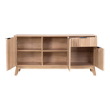 Bufet modern cu spatiu de depozitare Hamea, Natur, 150x39x73 cm
