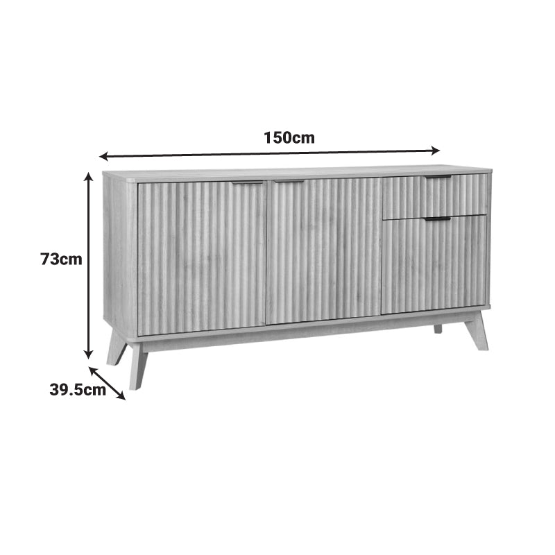 Bufet modern cu spatiu de depozitare Hamea, Natur, 150x39x73 cm
