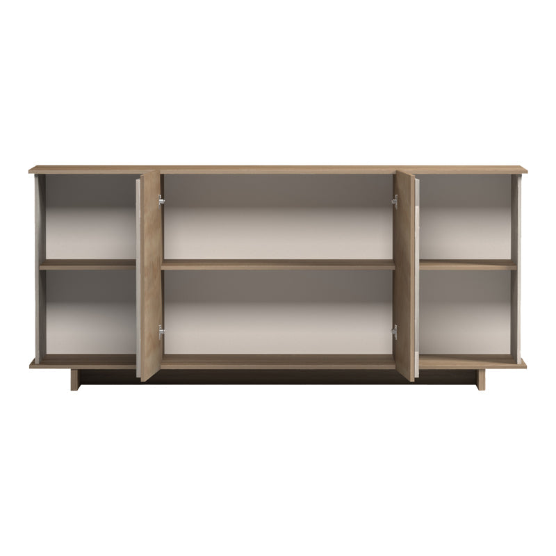 Bufet sonoma Zafore cu aspect de marmură, gri-bej, 180x45x80 cm