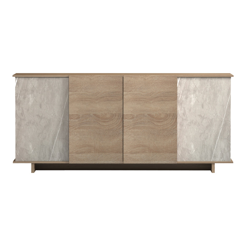 Bufet sonoma Zafore cu aspect de marmură, gri-bej, 180x45x80 cm