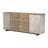 Bufet sonoma Zafore cu aspect de marmură, gri-bej, 180x45x80 cm
