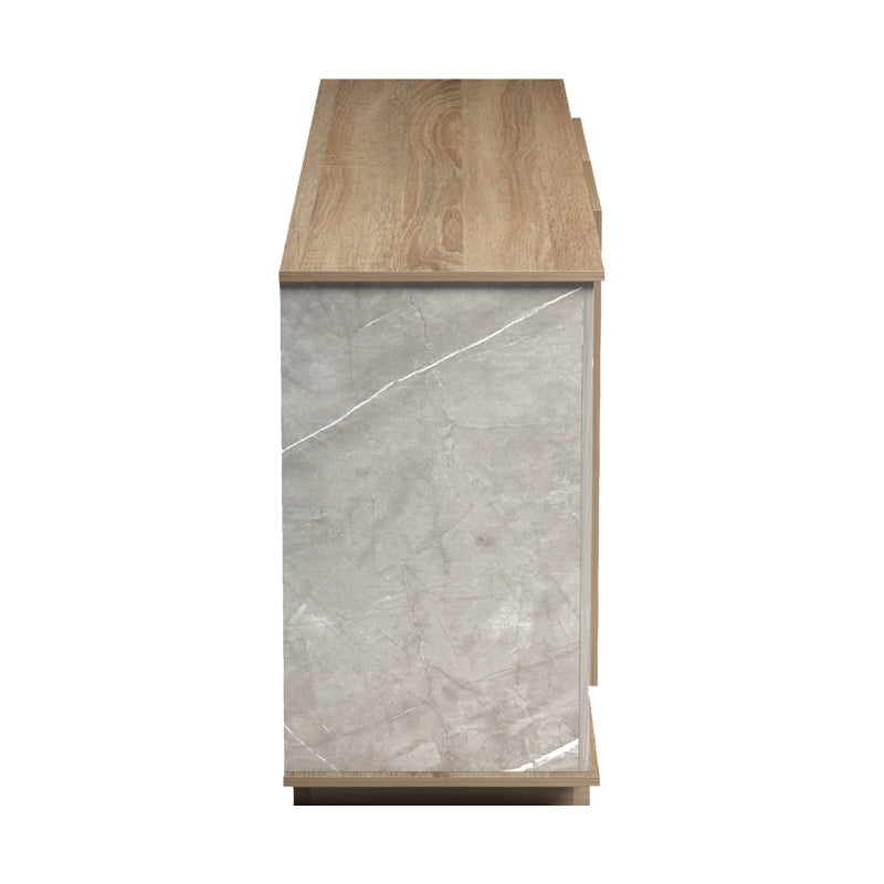 Bufet sonoma Zafore cu aspect de marmură, gri-bej, 180x45x80 cm