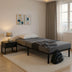 Cadru pat metalic cu design Amaso, metal, Negru, 90x190x28 cm