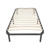 Cadru pat metalic cu design Amaso, metal, Negru, 90x190x28 cm