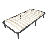 Cadru pat metalic cu design Amaso, metal, Negru, 90x190x28 cm