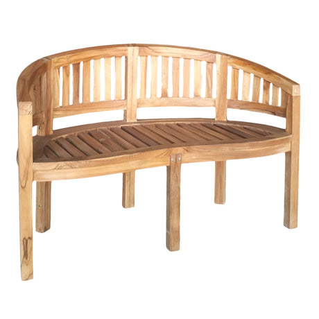 Canapea 2 locuri Coren lemn de tec, Natural, 130x61x87 cm