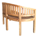 Canapea 2 locuri Coren lemn de tec, Natural, 130x61x87 cm