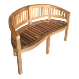 Canapea 2 locuri Coren lemn de tec, Natural, 130x61x87 cm
