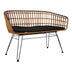 Canapea 2 locuri cu Naoki, Negru/Bej, Metal/Textil, 120x55x79 cm