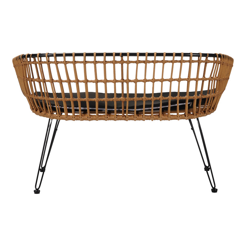 Canapea 2 locuri cu Naoki, Negru/Bej, Metal/Textil, 120x55x79 cm, foto produs 7