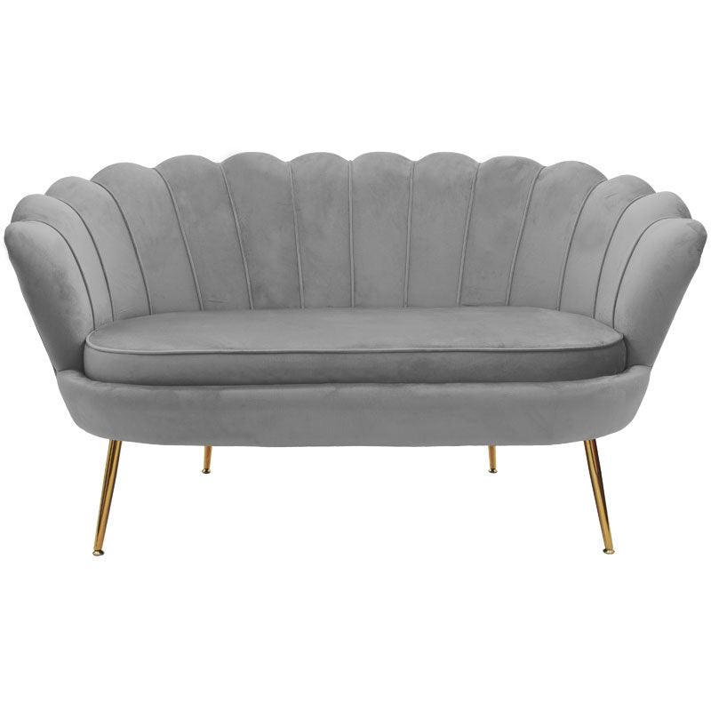 Canapea 2 locuri Daimon catifea, 134x70x77 cm - Gri