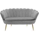 Canapea 2 locuri Daimon catifea, 134x70x77 cm - Gri