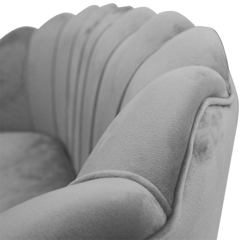 Canapea 2 locuri Daimon catifea, 134x70x77 cm - Gri