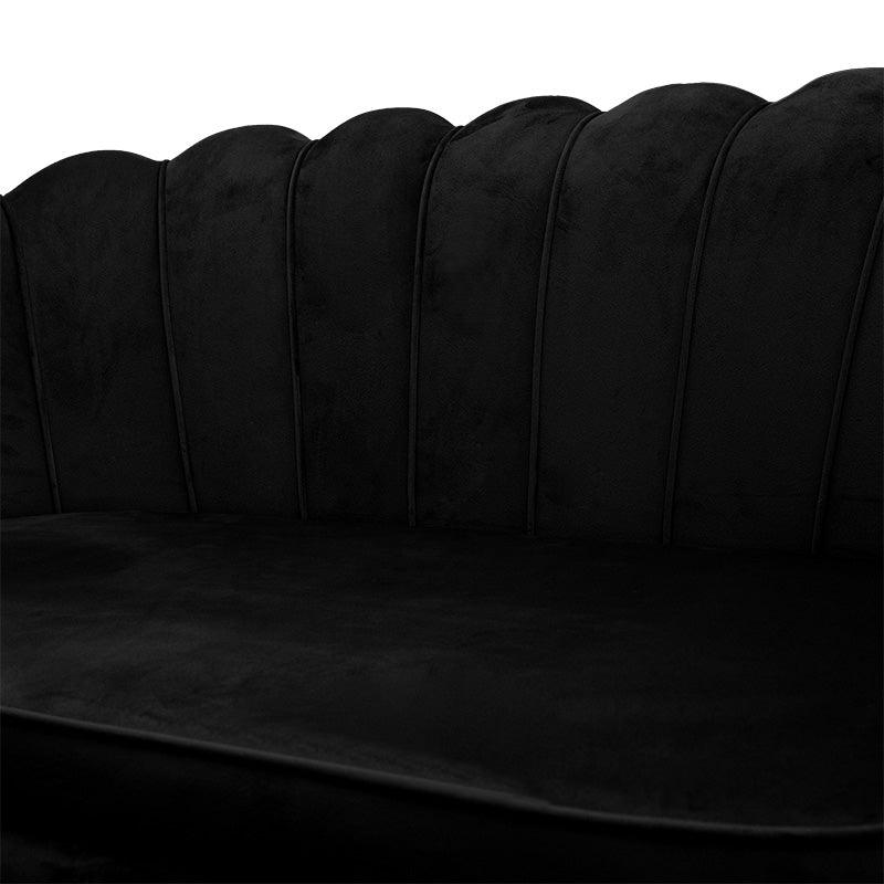 Canapea 2 locuri Daimon catifea, 134x70x77 cm - Negru