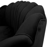 Canapea 2 locuri Daimon catifea, 134x70x77 cm - Negru