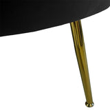 Canapea 2 locuri Daimon catifea, 134x70x77 cm - Negru