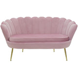 Canapea 2 locuri Daimon catifea, 134x70x77 cm - Roz