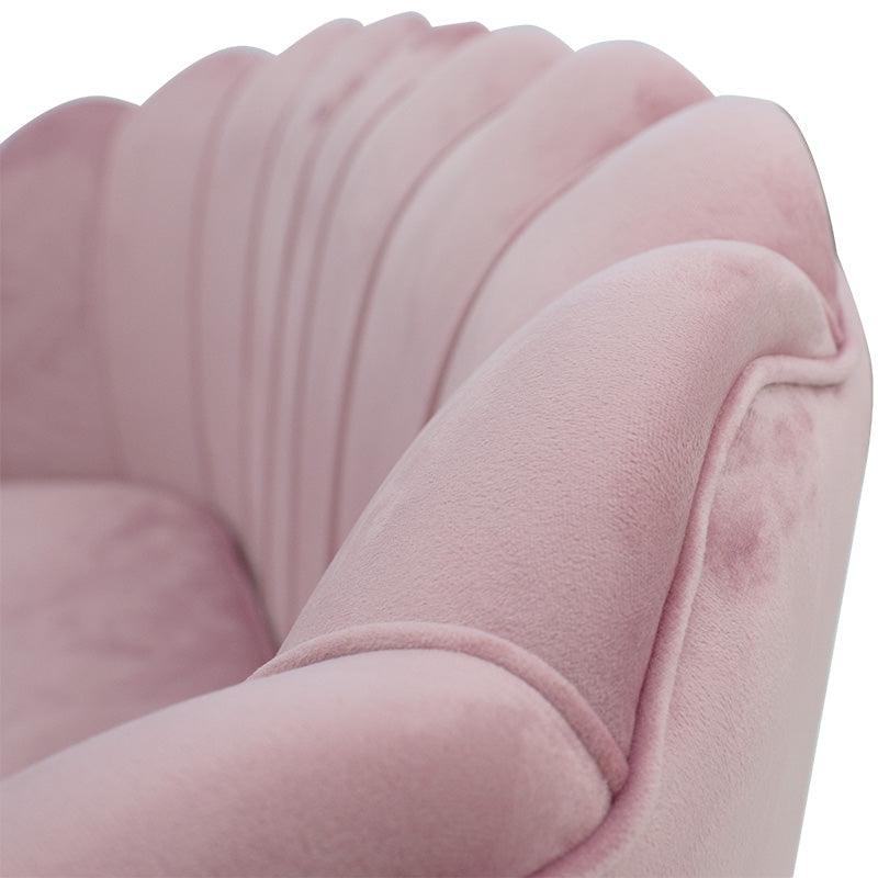 Canapea 2 locuri Daimon catifea, 134x70x77 cm - Roz