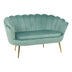 Canapea 2 locuri Daimon, Catifea Verde Fistic, 134x70x77 cm