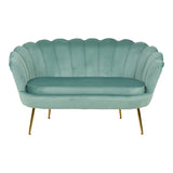 Canapea 2 locuri Daimon, Catifea Verde Fistic, 134x70x77 cm