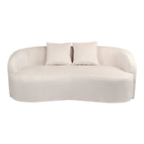 Canapea 2 locuri Raini cu perne catifea, crem, 178x82x68 cm