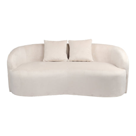 Canapea 2 locuri Raini cu perne catifea, crem, 178x82x68 cm