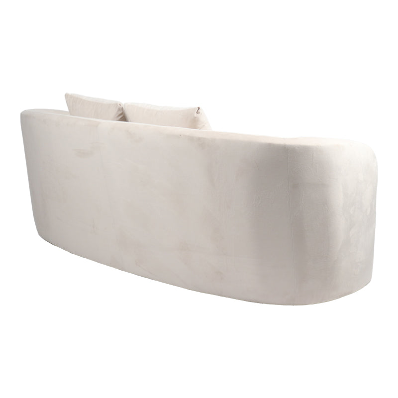 Canapea 2 locuri Raini cu perne catifea, crem, 178x82x68 cm