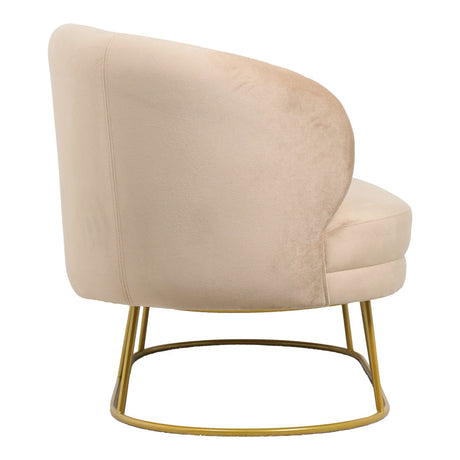Canapea 2 locuri Rony catifea bej, aurii, 135x75x85 cm
