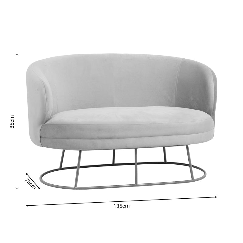 Canapea 2 locuri Rony catifea bej, aurii, 135x75x85 cm