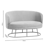 Canapea 2 locuri Rony catifea bej, aurii, 135x75x85 cm