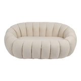 Canapea 2 locuri Yannick, Boucle, Bej, 148x92x62 cm