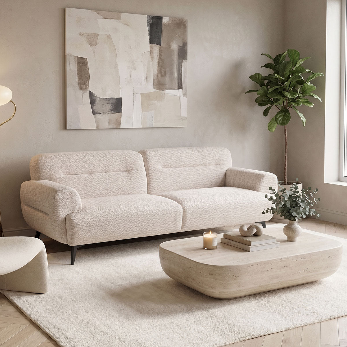 Canapea 3 locuri Anbola, Diverse culori, 213x87x80 cm - Crem | SKU: 371-000047 | Canapea 3 locuri Anbola, 213x87x80 cm, varianta Crem, produs pentru amenajarea locuinței, disponibil online în România la CasaMob