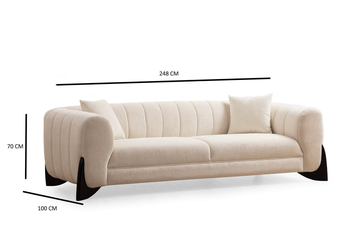 Canapea 3 locuri Sandreo Avni, Alb, 248x70x100 cm