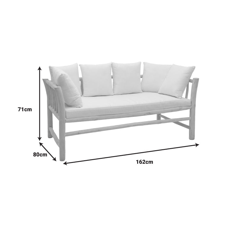 Canapea cu 2 locuri pentru gradina de gradina Dranjere Boho, Natural, 167x80x71 cm