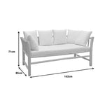 Canapea cu 2 locuri pentru gradina de gradina Dranjere Boho, Natural, 167x80x71 cm