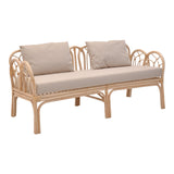 Canapea cu 2 locuri pentru gradina de gradina Ytrone Boho, Natural, 166x61x71 cm