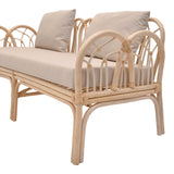 Canapea cu 2 locuri pentru gradina de gradina Ytrone Boho, Natural, 166x61x71 cm
