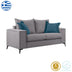Canapea cu 2 locuri Verona 2, Gri - Verde, 173x93x100 cm