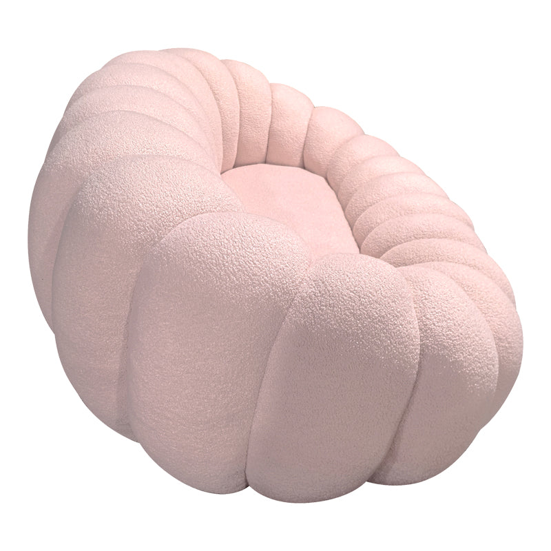 Canapea cu funcție Embrace, Țesătură bouclé, Bej - Roz, 180x105x65 cm - Roz