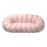 Canapea cu funcție Embrace, Țesătură bouclé, Bej - Roz, 180x105x65 cm - Roz
